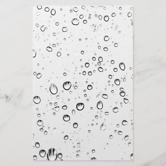 Fallende Regentropfen Briefpapier (Vorderseite)
