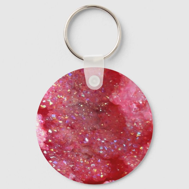 Fallende rosa Fee Crystals Schlüsselanhänger (Vorderseite)