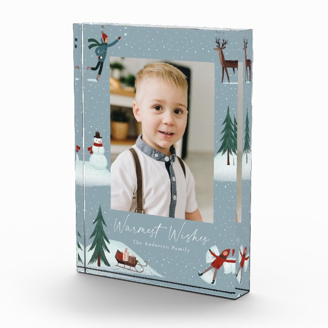 Fallende Schnee Whimsikale Weihnachten Fotoblock (Rechts)