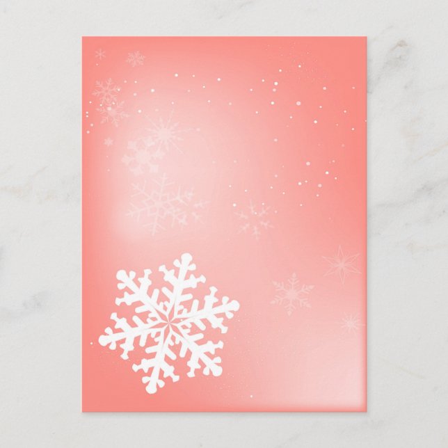 Fallende Schneeflocke Postkarte (Vorderseite)