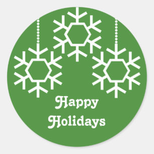 Fallende Schneeflocken Aufkleber, helles Grün Runder Aufkleber