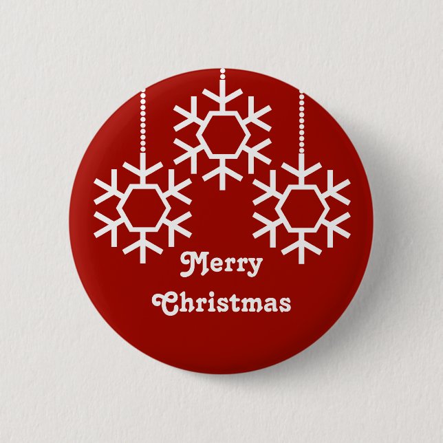 Fallende Schneeflocken-Taste, dunkelrot Button (Vorderseite)
