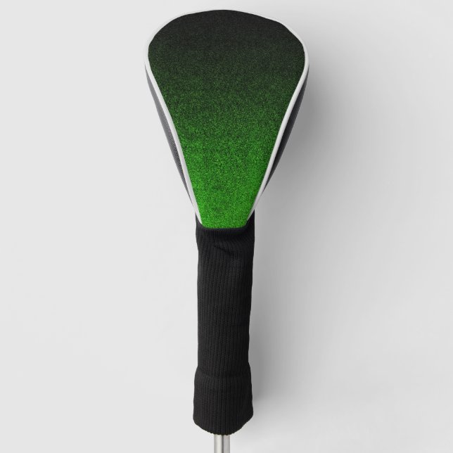 Fallende Schwarz/Grün-Glitzer-Gradient Golf Headcover (Vorderseite)