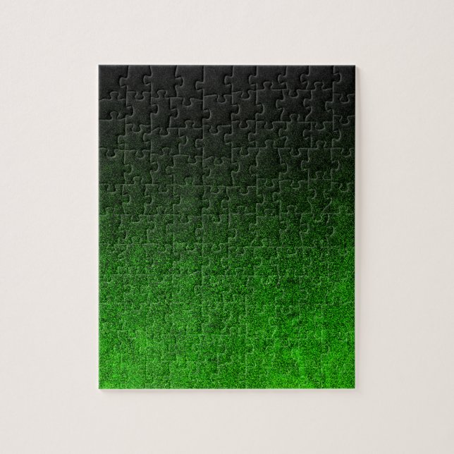Fallende Schwarz/Grün-Glitzer-Gradient Puzzle (Vertikal)