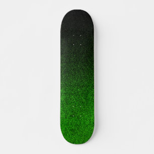 Fallende Schwarz/Grün-Glitzer-Gradient Skateboard