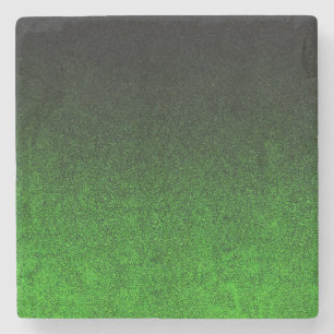 Fallende Schwarz/Grün-Glitzer-Gradient Steinuntersetzer