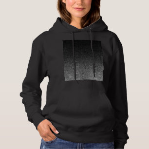 Fallende Silber- und Schwarz-Glitzer-Gradient Hoodie