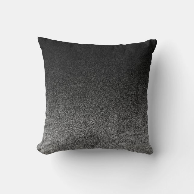 Fallende Silber- und Schwarz-Glitzer-Gradient Kissen (Vorderseite)