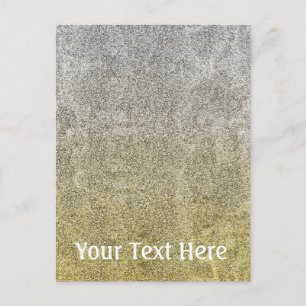 Fallende Silver & Gold Glitzer Gradient Postkarte