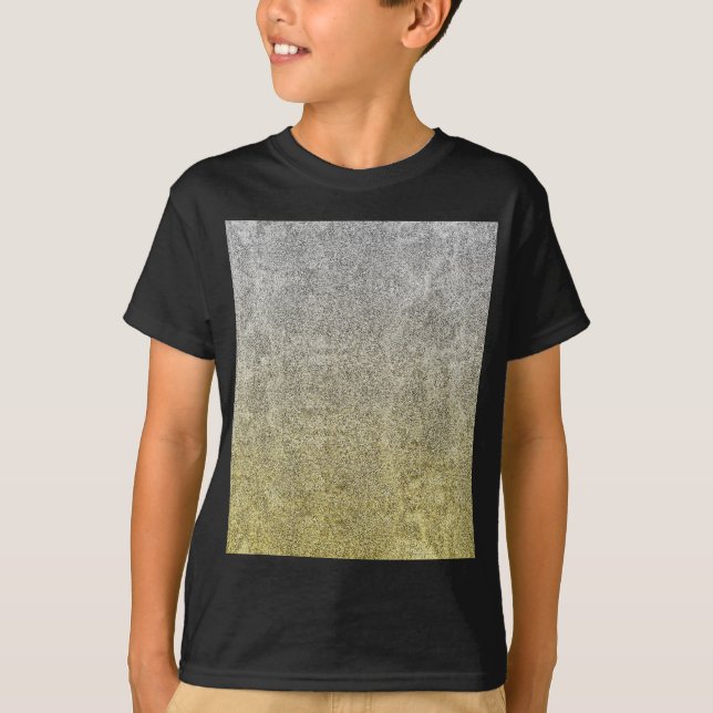 Fallende Silver & Gold Glitzer Gradient T-Shirt (Vorderseite)