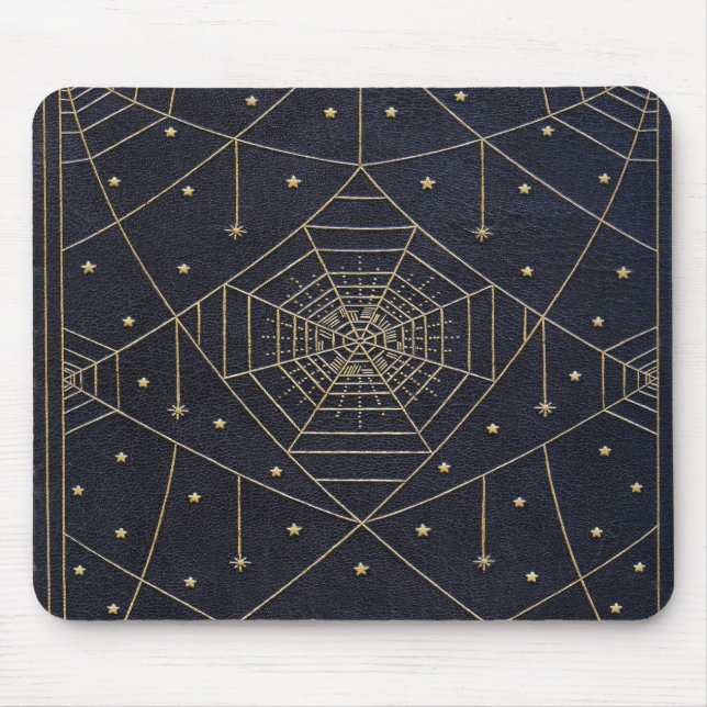 Fallende Spinnenseidensterne Buch Mousepad (Vorne)