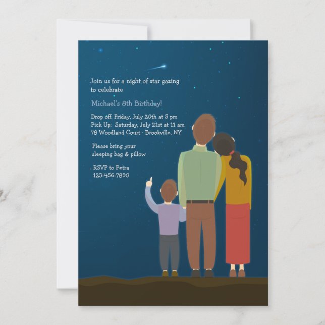 Fallende Star-Einladung Einladung (Vorderseite)