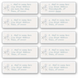 Fallende Starfish individuelle Adressenmarken Aufkleber