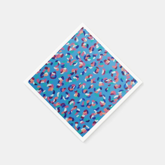 Fallende Sterne Blau Abstrakt Serviette (Ecke)