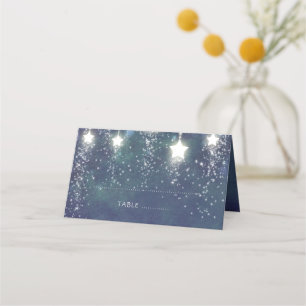 Fallende Sterne Blue Summer Night Wedding Platzkarte