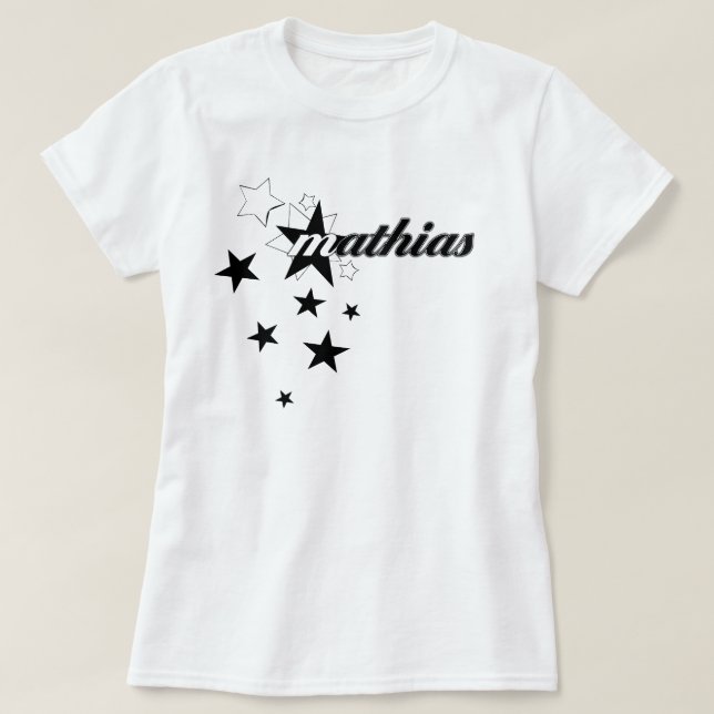 Fallende Sterne - Mathias-Kleidung T-Shirt (Design vorne)