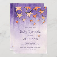 Fallende Sterne Wasserfarbe lila Babysprinkle