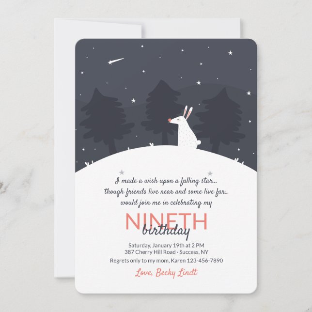 Fallende Sterneneinladung Einladung (Vorderseite)