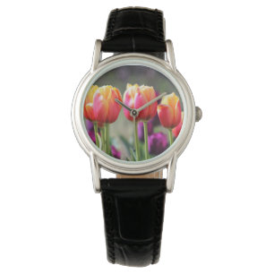Fallende Tulips-Flamme Armbanduhr