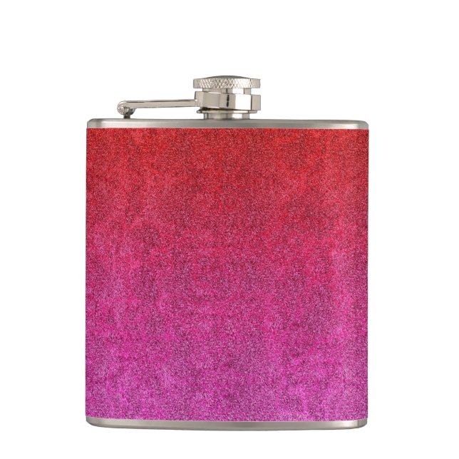 Fallende Valentine Glitzer Gradient Flachmann (Vorderseite)