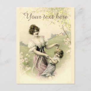 Fallende Viktorianische Frühjahrstanze Postkarte