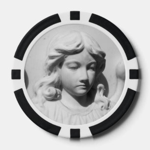 Fallender Engel in Trauer Pokerchips