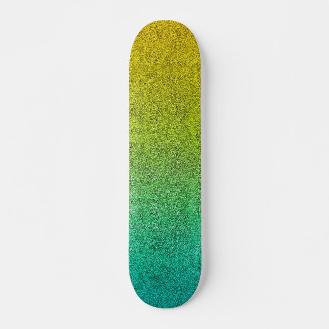 Fallender Glitzer des Sonnenaufgangs im Ozean Skateboard (Vorne)