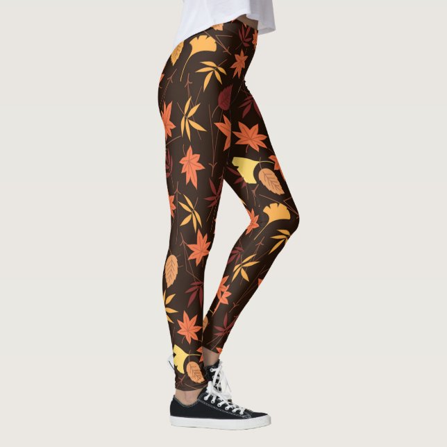 Fallender Herbst hinterlässt Leggings Muster (Rechts)
