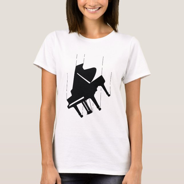 Fallender Piano T-Shirt (Vorderseite)
