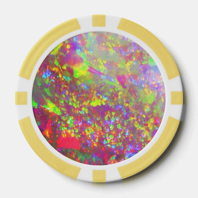 Fallender Regenbogen-Brasilianischer Opal Pokerchips (Vorderseite)