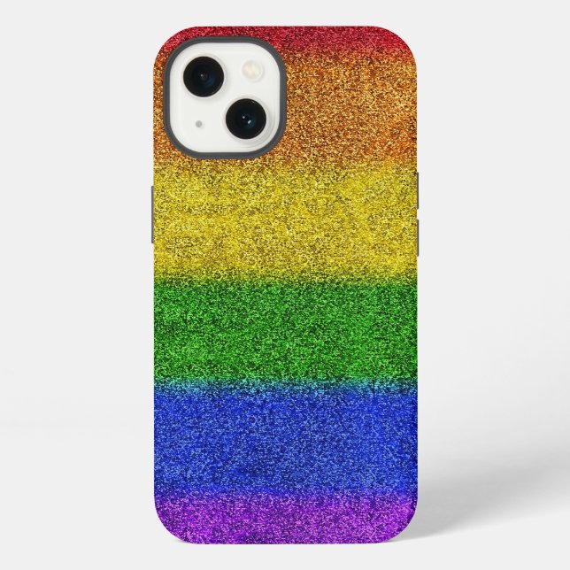 Fallender Regenbogen Glitter Gradient iPhone Hülle (Rückseite)