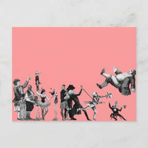 Fallender Zirkus Postkarte