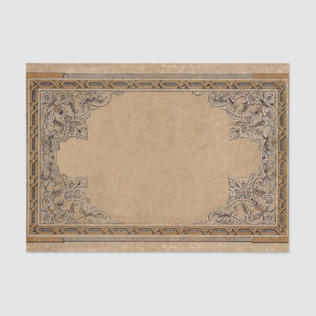 Fallendes altes Sepia-Knüpfarbeit-Papier Seidenpapier (Vorderseite)