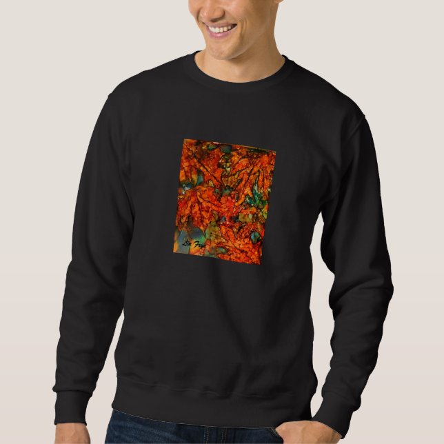 Fallendes Blätter auf schwarzem Sweatshirt (Vorderseite)