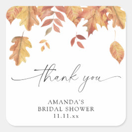 Fallendes Blätter Brautparty Quadratischer Aufkleber
