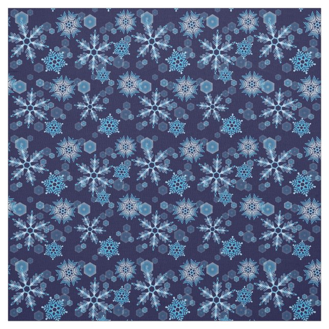 Fallendes blaues Schneeflocken-Muster Stoff (Muster)