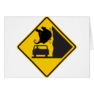 Fallendes Elefant-Zonen-Landstraßen-Zeichen