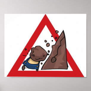 Fallendes Felsen-Verkehrsschild-Plakat Poster