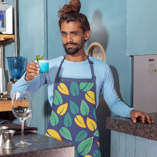 Fallendes Muster für grüne und gelbe Blätter Schürze (Leaves apron)