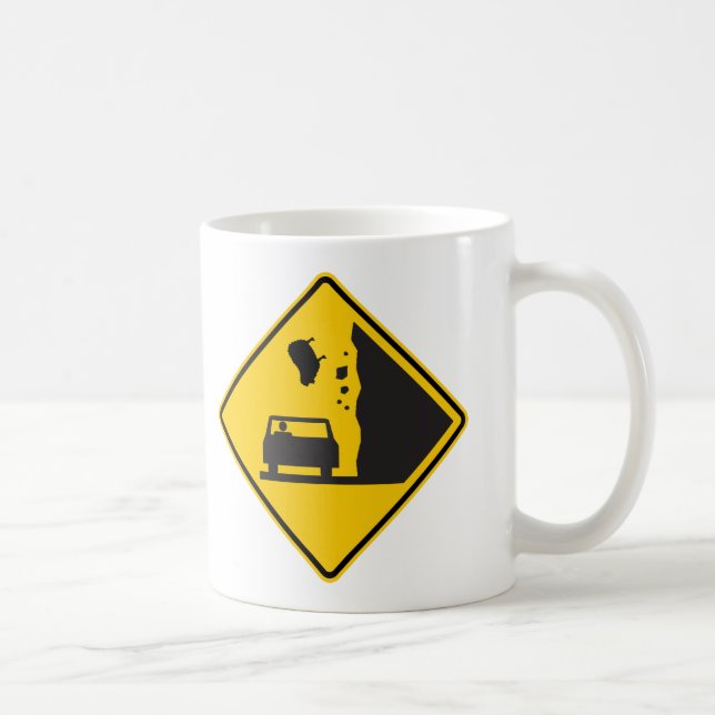 Fallendes Schaf-Zonen-Landstraßen-Zeichen Kaffeetasse (Rechts)