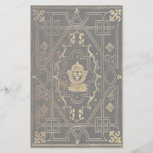Fallendes Vintages Leder und Gold Briefpapier