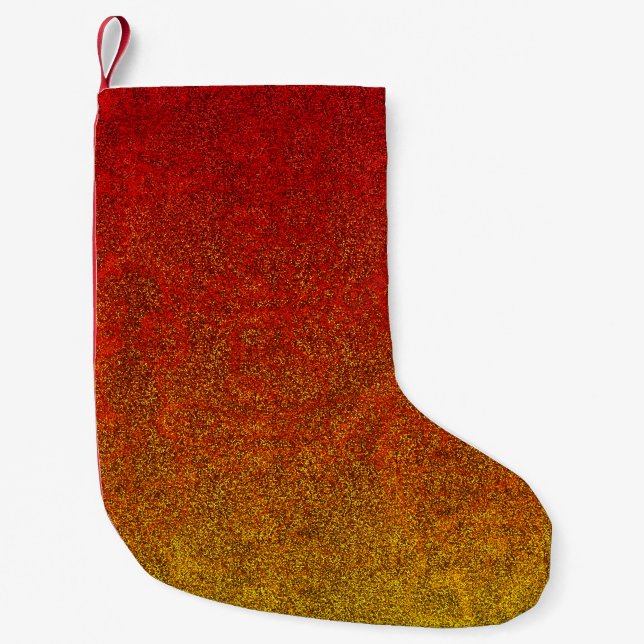 Fallflame-Glitzer-Gradient Kleiner Weihnachtsstrumpf (Vorderseite)