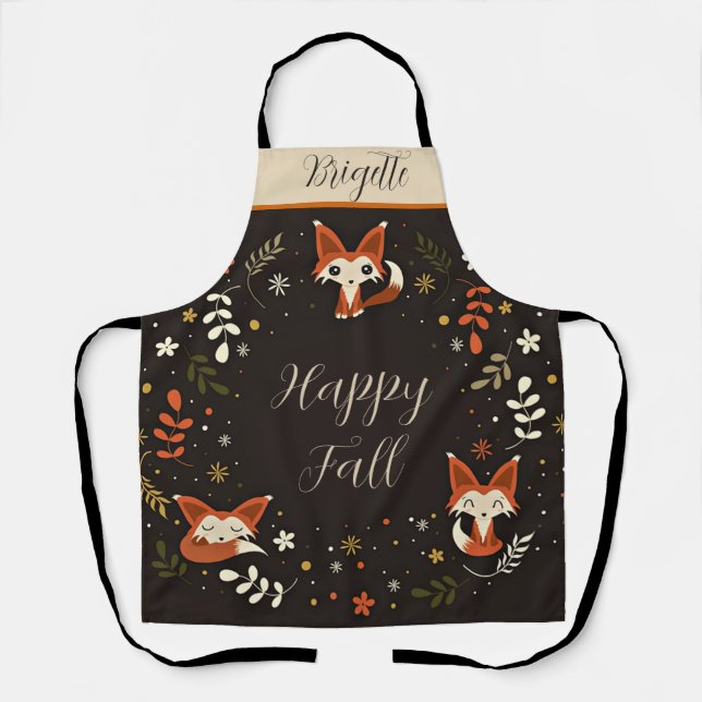 Fallfüchse mit benutzerdefinierbarem Text personal Schürze (Vorderseite)