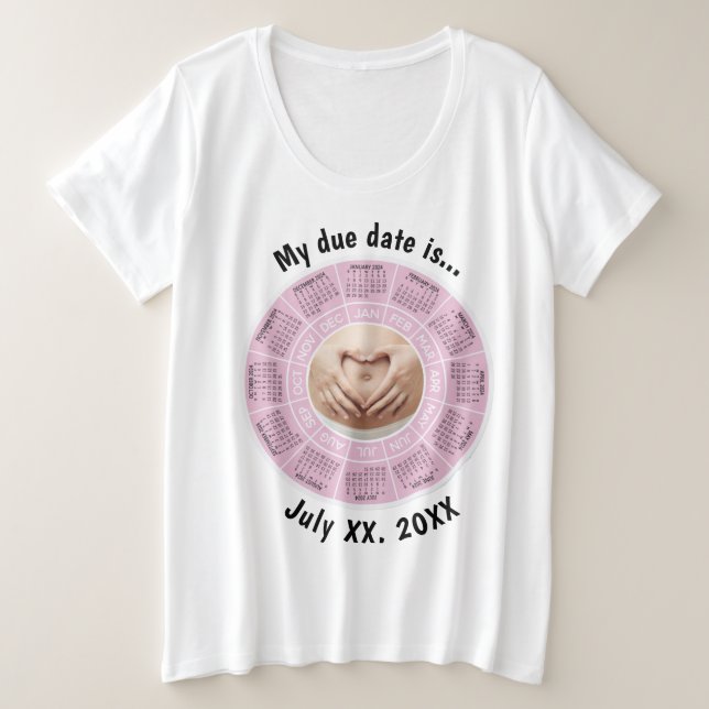 Fälligkeitsdatum Pink Plus Größe T - Shirt (Design vorne)