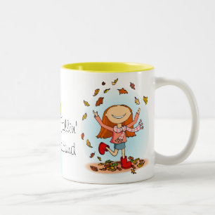 "Fallin herum!" Herbst-/Fall-Tasse Zweifarbige Tasse