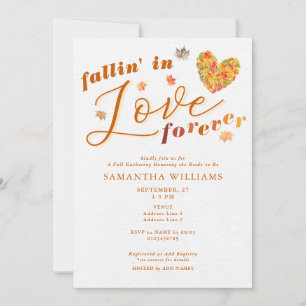 Fallin' in Liebe Forever Elegantes Fall Brautparty Einladung
