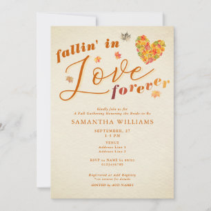 Fallin' in Liebe Forever Rustic Fall Brautparty Einladung