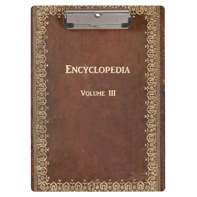 Falling Antique Encyclopedia Book Klemmbrett (Vorderseite)