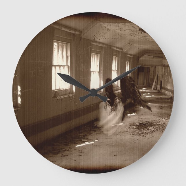 Falling Asylum Angel Große Wanduhr (Vorderseite)