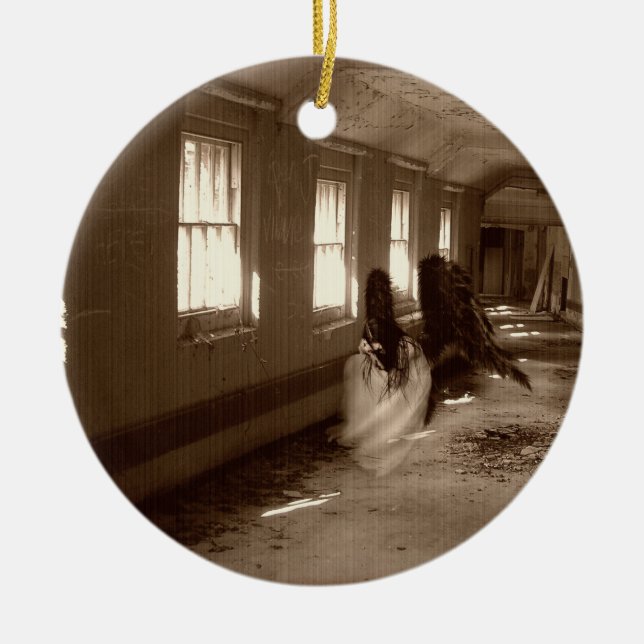 Falling Asylum Angel Keramik Ornament (Vorne)